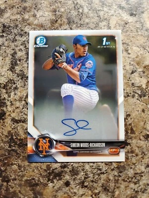 2018 Bowman Chrome Draft Simeon Woods-Richardson Prospect Auto New York Mets !!! - Image 1 of 2