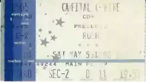 5/5/1990 RUSH CONCERT TICKET STUB 4th ROW CAPITAL CENTRE LANDOVER MARYLAND RARE - Picture 1 of 2