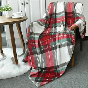 Manta de lana de franela Sherpa extra suave reversible tela roja 50 × 60 - Imagen 1 de 7