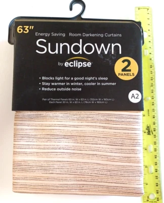Sundown By Eclipse Room Darkening Dawson 30" X 63" 2 Count Panels - Image 1 of 4
