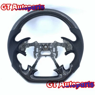 Volante de fibra de carbono real de cuero negro apto para Acura TL 2004 2005-2006 Foto 1 de 4