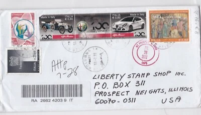 ITÁLIA 2011 CAPA REGISTRADA PARA PROSPECT HEIGHTS IL EUA OVERSIZED - Imagem 1 de 2