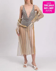 PVP €346 M COLECCIÓN MISSONI IT50 US14 3XL Zig Zag Espalda Abierta Cuello en V - Imagen 1 de 6
