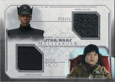 Star Wars Masterwork 2020, Finn / Rose Tico Dual Costume Relic Card DC-FR #32/50 - Image 1 of 2