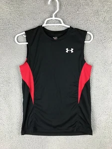 Under Armour Heat Gear Boys Sleeveless Athletic Black T Shirt Size YMD - Picture 1 of 9