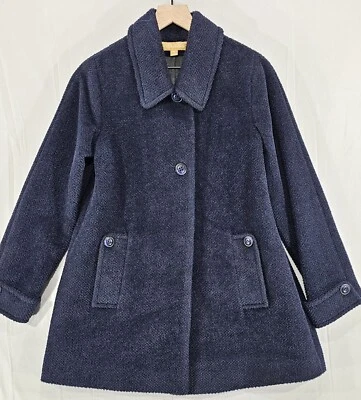Vtg Katherine Kelly Womens Alpaca Wool Coat Peru Designer Quiet Luxury Blue Sz 8 - Image 1 of 4