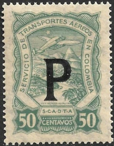 Colombia Scott #CLP60 SCADTA XF MNH Panama Consular Overprint Issued 1923. - Picture 1 of 2
