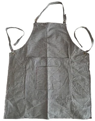 Delantal de tienda de lona Vin de alta resistencia con bolsillos alfiler ajustable a rayas denim Foto 1 de 4