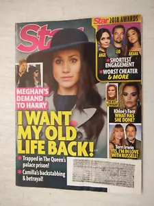 STAR MAGAZINE JANUARY 7, 2019 PRINCESS MEGHAN TO HARRY I WANT MY OLD LIFE BACK - Imagen 1 de 2
