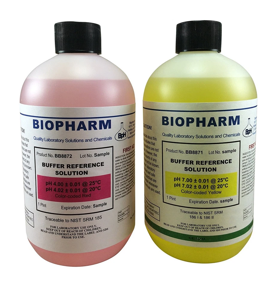 Biopharm pH Calibration Solution Kit (2) 500 mL  Bottles pH 4 and pH 7 - Image 1 of 1