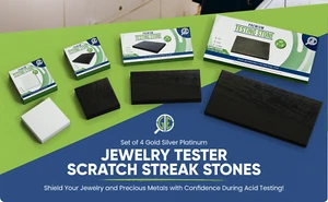 4 Gold Silver Platinum Jewelry Tester Scratch Streak Stones Acid Testing 14K 18K - Picture 1 of 15