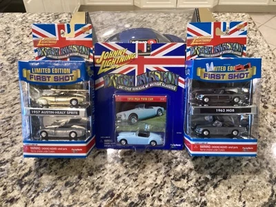 1:64 Johnny Lightning British Invasion ‘58 MGA Twin Cam, ‘58 MGB, ‘57 A-H Sprite - Image 1 of 4