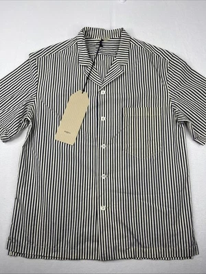Barena Venezia Camicia Bagolo Shirt Mens 48 US Med Striped Cotton Nylon Navy - Image 1 of 4