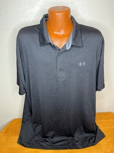 Men's Under Armour S/S Polo Golf Shirt 2XL XXL - The Playoff Polo - Black - Picture 1 of 5