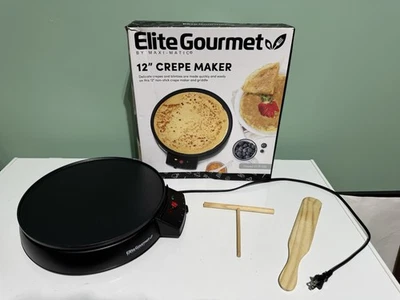Creperera eléctrica Elite Gourmet ECP-126 y plancha antiadherente con esparcidor Foto 1 de 4
