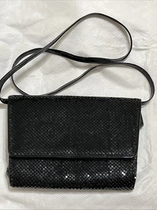 Vintage Whiting and Davis Abendtasche Schultertasche schwarz Pailletten - Bild 1 von 4