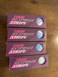 NEW TaylorMade Tour Response Stripe Blue / Pink Dozen 2023 Golf Balls - Picture 1 of 3