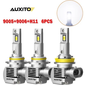 AUXITO 9005+9006+H11 Combo LED Kits Headlight High/Low Beam Bulbs 6000K White - Picture 1 of 9