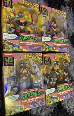 2024 TMNT 1988 Remastered Playmates Set Of 4 Ninja Turtles 40th Anniversary New - Image 1 of 2