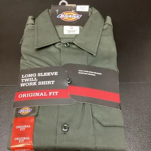 Dickies Herren Langarm Arbeitshemd Style # 574 Gr. Medium Olivgrün Neu - Bild 1 von 5