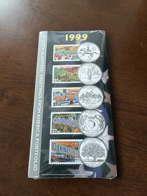 1999 United States Mint State Quarters Greetings From America Coin & Stamp - Image 1 of 2