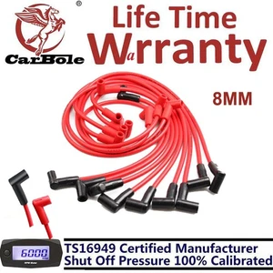 8MM IGW1053 Red Spark Plug Wire Set FOR Chevrolet Buick Oldsmobile Pontiac 4048 - Picture 1 of 20