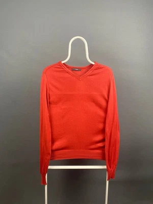 Sudadera Z Zegna Para Hombres Talla S Roja Manga Larga Cuello en V Transpirable Pullover Lana Foto 1 de 4