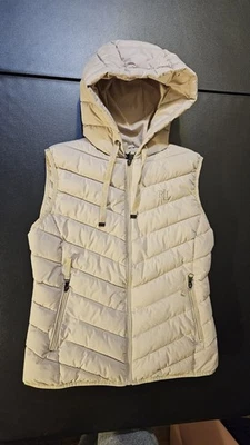 Chaleco acolchado con capucha Lauren Ralph Lauren para mujer M bronceado abedul bordado RLL 2025 Foto 1 de 4