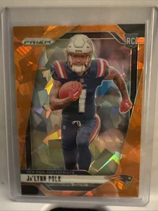 2024 Panini Prizm Ja’Lynn Polk Orange Cracked Ice Prizm RC #339 Patriots - Picture 1 of 10