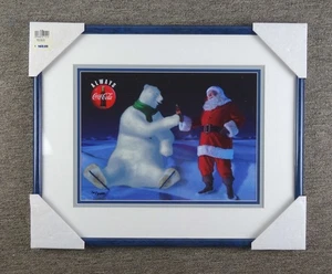 Original Good Friends Coke Coca Cola Polar Bear Santa Claus Christmas Cel Ad Art - Picture 1 of 7