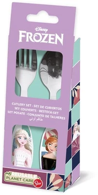 Set 2 Bestecke Für Mädchen In Stahl Frozen DISNEY - Bild 1 von 4