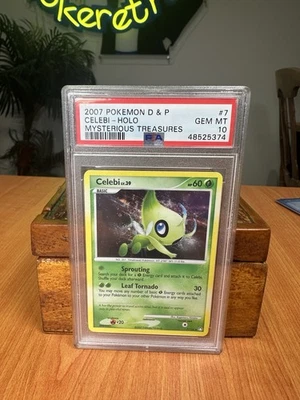 Pokemon TCG Celebi Mysterious Treasures 7/123 Holo Rare PSA 10 Diamond & Pearl - Image 1 of 3