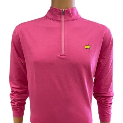 MASTERS TECH Woman Master Golf Pink 1/4 Zip Pullover Performance Tech Golf Shirt Lightweight