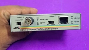 ALLIED TELESYN AT-MC15 ETHERNET MEDIA CONVERTER 12VDC 3C-12 - Picture 1 of 4