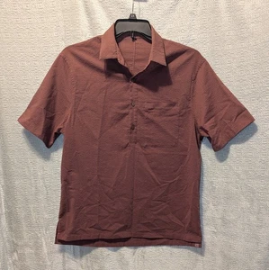Lululemon Polo Shirt Mens Large Seersucker Street Lite Popover Textured Pocket - Picture 1 of 9