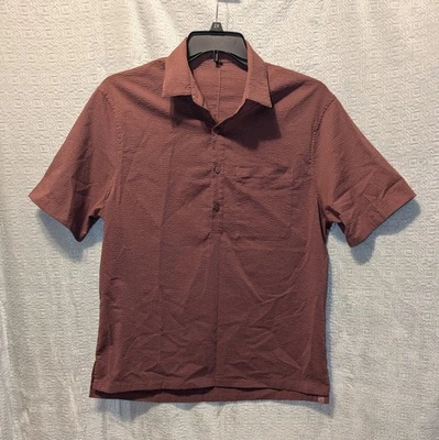 Lululemon Polo Shirt Mens Large Seersucker Street Lite Popover Textured Pocket - Image 1 of 4
