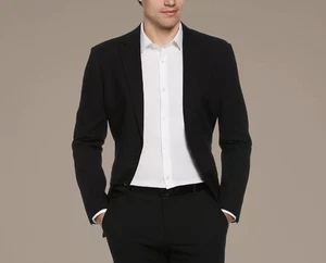 Perry Ellis Slim Fit Louis Suit Jacket, Style# 4IFJ7701RT, Size 48 SHT, Black - Picture 1 of 17