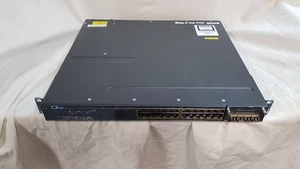 Cisco WS-C3750X-24T-S V06 24 Port Gigabit Ethernet Switch with Rackmount Ears ON - Picture 1 of 16