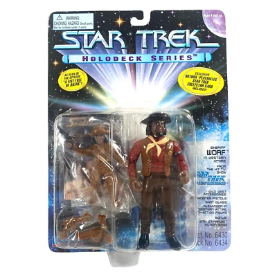 Playmates 1995 Star Trek Holodeck Series SHERIFF WORF Figure #6434 TNG ~ NEW MOC - Image 1 of 4