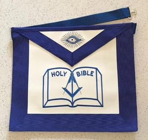 Masonic Chaplain Lodge Officer Apron - Imitation Leather with Grosgrain Trim - Picture 1 of 1