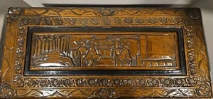 Antique Chinese Blanket Chest Luggage Box Hand Carved Approx. 21.5”x11”x 9.75” - Picture 1 of 5