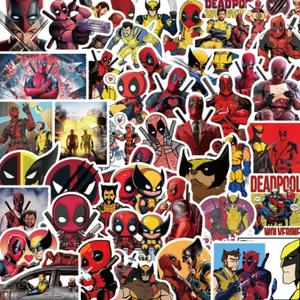 Paquete de 50 pegatinas de monopatín para teléfono portátil Marvel Deadpool & Wolverine - Imagen 1 de 10