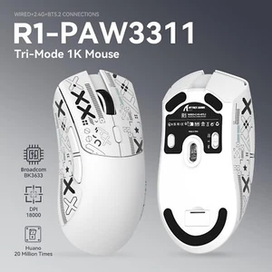 Ratón inalámbrico para juegos Attack Shark R1, sensor óptico PixArt PAW3311 18K DPI - Imagen 1 de 22