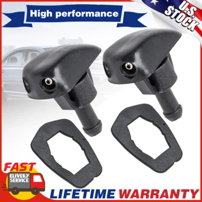 2 Window Windshield Wiper Nozzle Sprayer Washer Spray Nozzle Sprinkler Universal - Image 1 of 4