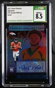 Panini Illusions 73 2021 colección trofeo Javonte Williams esmeralda CSG 8,5 - Imagen 1 de 2