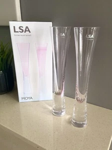 LSA International MOYA champagne flute Blush PINK 170ml set 2 Prosecco Glasses - Picture 1 of 16