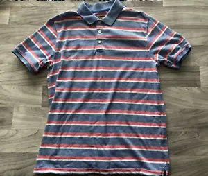 NWOT Foundry Supply Polo Shirt LT Large Tall Pink White Blue Striped - Picture 1 of 6