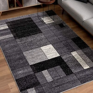 4' X 6' Gray Distressed Geometric Area Rug - Picture 1 of 6