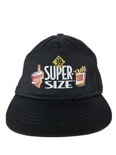 Vintage McDonalds Employee Baseball Hat Ball Cap 39 Cents Super Size 80s 90s H10