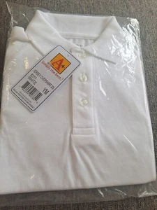 A+ Jersey Overshirt Short Sleeve White Polo Uniform Size Youth Medium New... - Picture 1 of 5